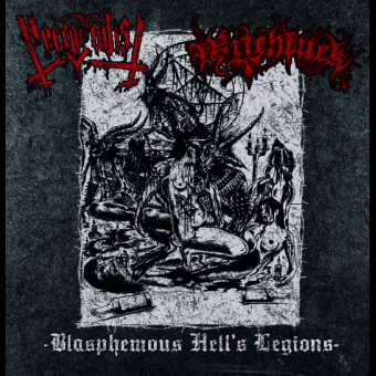 NECROSADIST / WITCHFUCK "Blasphemous Hell's Legions" + koszulka XXXL [VINYL 7'']